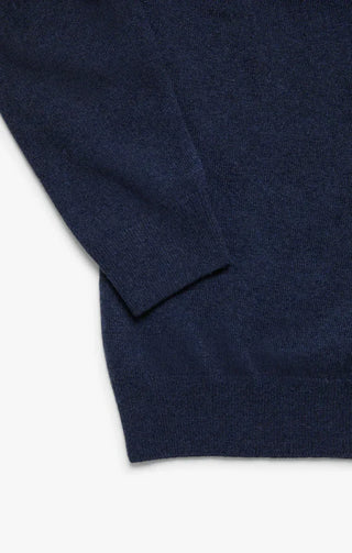 34 Heritage - Chandail Col Zip de Cachemire - Dark Navy