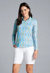 Ibkül - Romina Print Long Sleeve Mock Neck Top – 10931