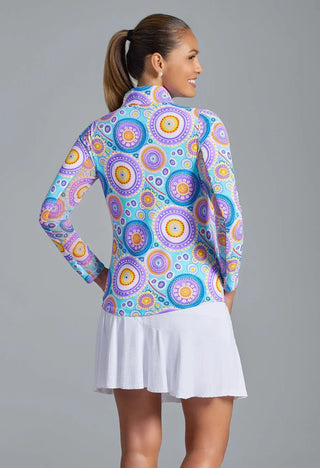 Ibkül - Leona Print Long Sleeve Mock Neck Top – 10933