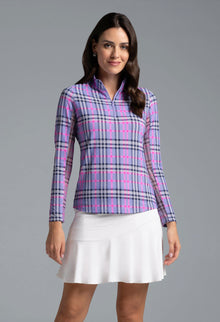  Ibkül - Judith Print Long Sleeve Mock Neck Top – 10934