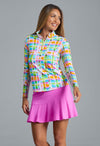 Ibkül - Tatiana Print Long Sleeve Mock Neck Top – 10937