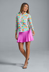 Ibkül - Tatiana Print Long Sleeve Mock Neck Top – 10937