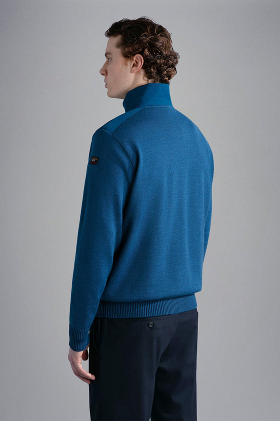 Paul & Shark - Col zip de laine avec appliqués de nylon - LE CAPITAINE D'A BORD