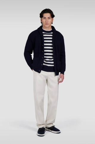 Paul & Shark - Chandail rayé col rond de laine Re-Wool