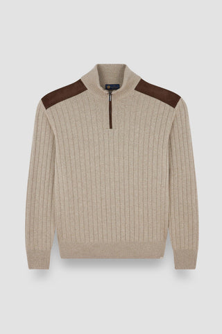 Paul & Shark - Chandail col zip de laine et cachemire