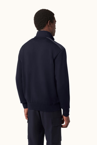 Paul & Shark - Typhoon Platinum Wool Zip-Up Collar Sweater
