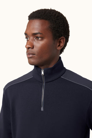 Paul & Shark - Typhoon Platinum Wool Zip-Up Collar Sweater