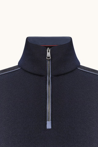Paul & Shark - Typhoon Platinum Wool Zip-Up Collar Sweater