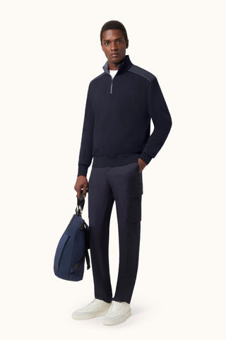 Paul & Shark - Typhoon Platinum Wool Zip-Up Collar Sweater