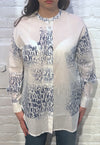 VLT's by Valentina's - 24-28 - Blouse lettrée manches longues de coton