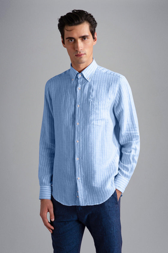 Paul & Shark - Chemise de lin manches longues à rayures - LE CAPITAINE D'A BORD