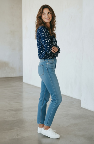 VLT's by Valentina's - 25-130 - Blouse à pois manches longues de viscose