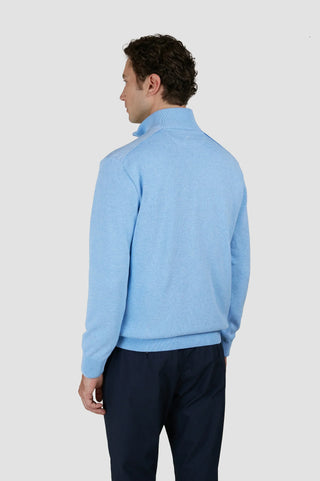 Paul & Shark - Chandail col zip de coton Fresco avec appliqués de lin