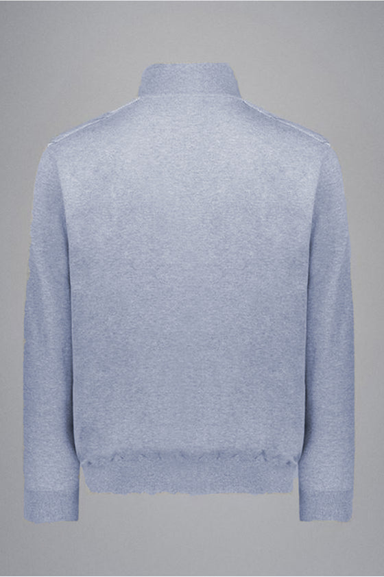 Paul & Shark - Chandail col zip de coton avec appliqués de lin