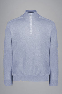  Paul & Shark - Chandail col zip de coton avec appliqués de lin