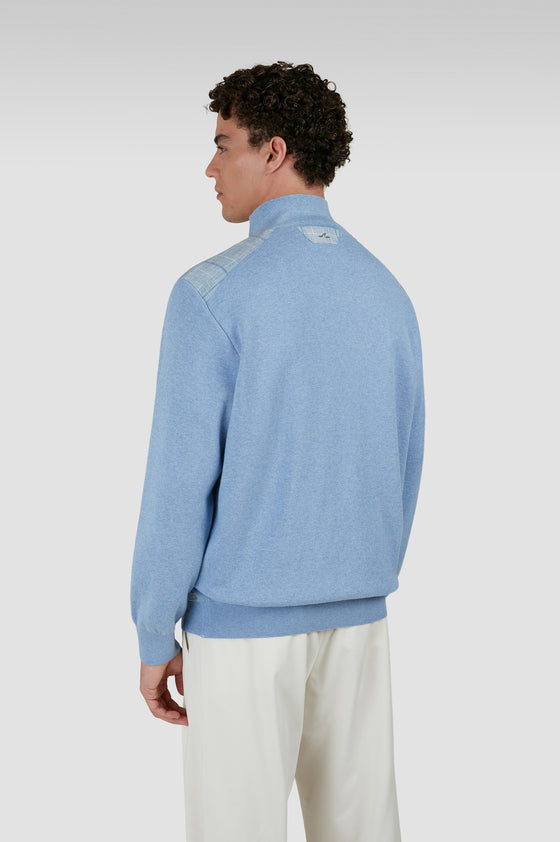 Paul & Shark - Cardigan zippé en lin écossais et coton