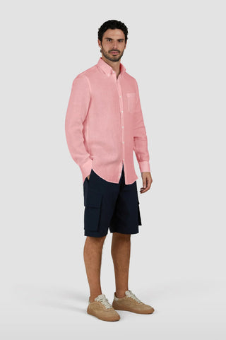 Paul & Shark - Chemise de lin manches longues unie