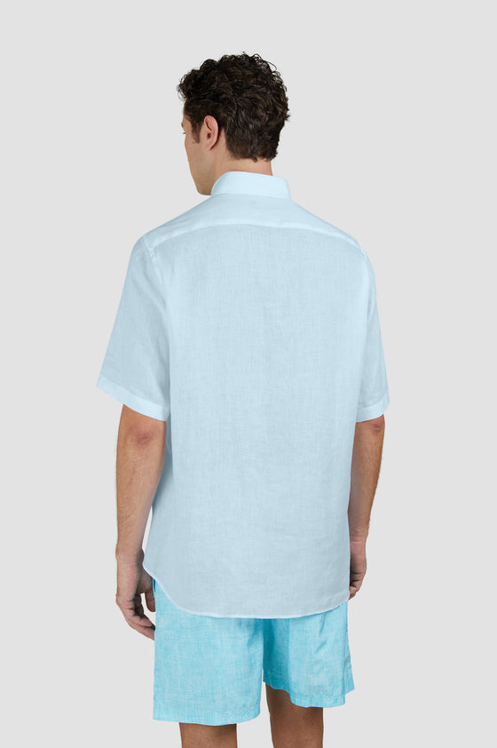 Paul & Shark - Chemise unie de lin manches courtes