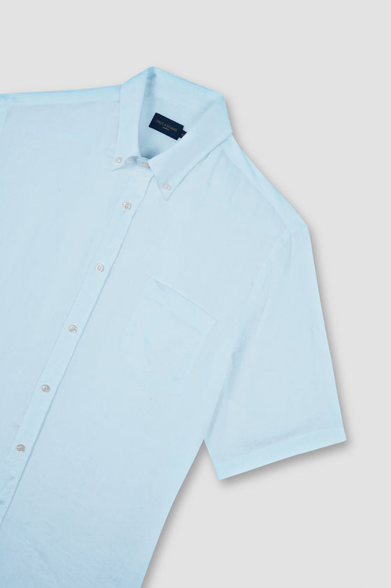 Paul & Shark - Chemise unie de lin manches courtes