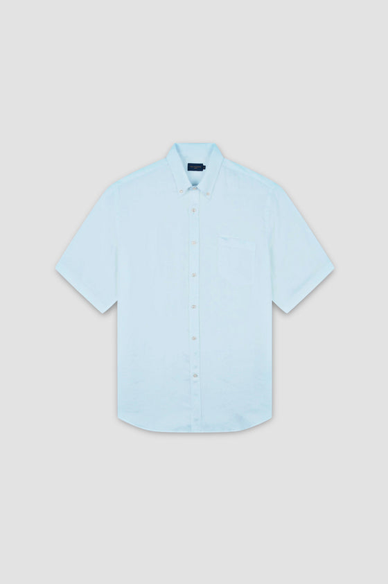 Paul & Shark - Chemise unie de lin manches courtes