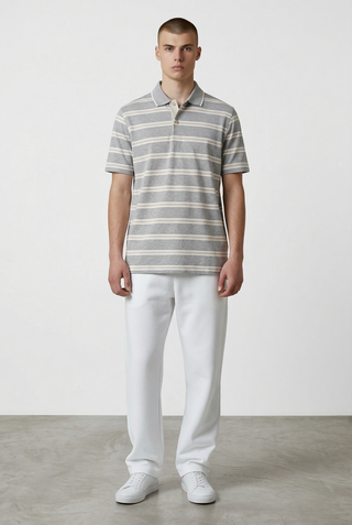 Paul & Shark - Polo rayé manches courtes coton double mercerisé