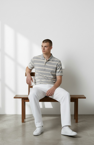 Paul & Shark - Polo rayé manches courtes coton double mercerisé