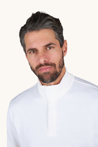 Paul & Shark - Chandail col zip de laine avec Alcantara®