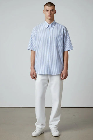 Paul & Shark - Chemise manches courtes à rayures de lyocell Xsoft