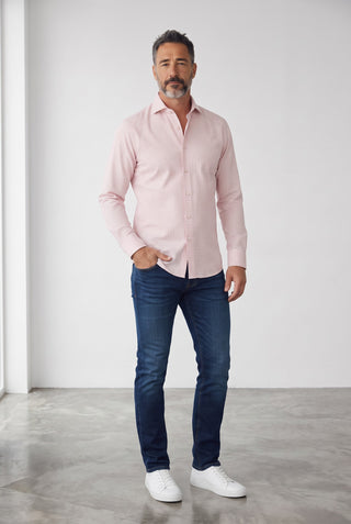 Emanuel Berg - Byron - Chemise manches longues carreaux Albini 4Flex - Modern Fit - Bright Pink