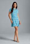 Ibkül - Romina Print Short Sleeve Godet Dress - 69931