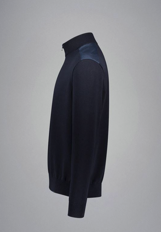 Paul & Shark - Chandail col zip de coton Fresco avec appliqués de lin