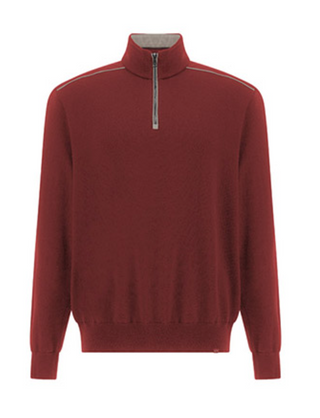 Paul & Shark - Typhoon Platinum Wool Zip-Up Collar Sweater