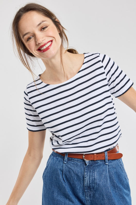 Armor-Lux - Hoëdic - Marinière coton léger manches courtes pour femme