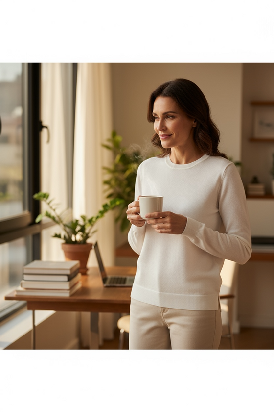 Paul & Shark Ladies - Chandail col rond de laine extra fine pour femme