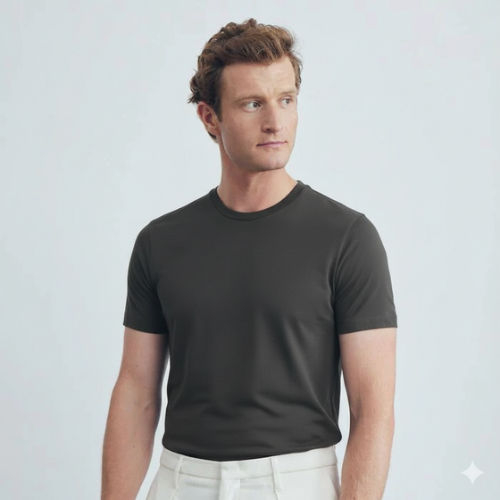 Emanuel Berg - T-Shirt manches courtes de coton 4Flex - Charcoal