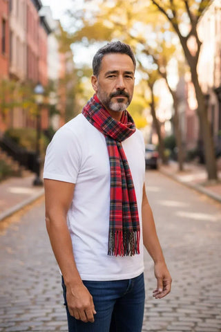 Hemley - Foulard à carreaux tartan de laine