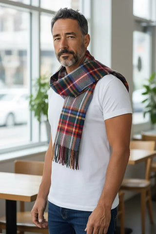 Hemley - Foulard à carreaux de laine et cachemire