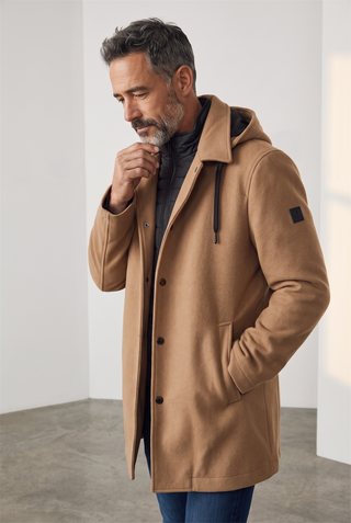 Digel - Damien - Manteau de laine avec capuchon et col détachable