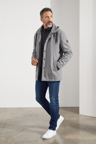 Digel - Damien - Manteau de laine avec capuchon et col détachable