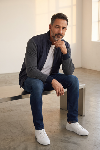 Paul & Shark - Cotton and silk cardigan with Aqualeather® front