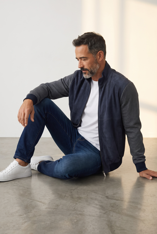 Paul & Shark - Cotton and silk cardigan with Aqualeather® front