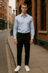 Emanuel Berg - Byron - Chemise manches longues à carreaux Albini 4Flex - Modern Fit - Bleu