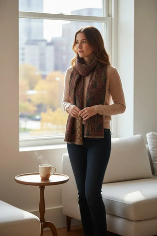 Hemley - Foulard paisley de laine réversible