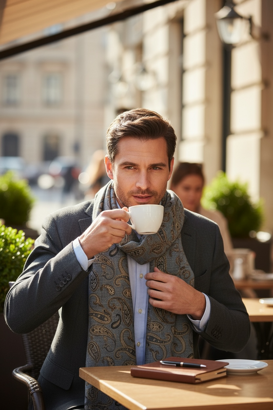 Hemley - Foulard paisley de laine réversible