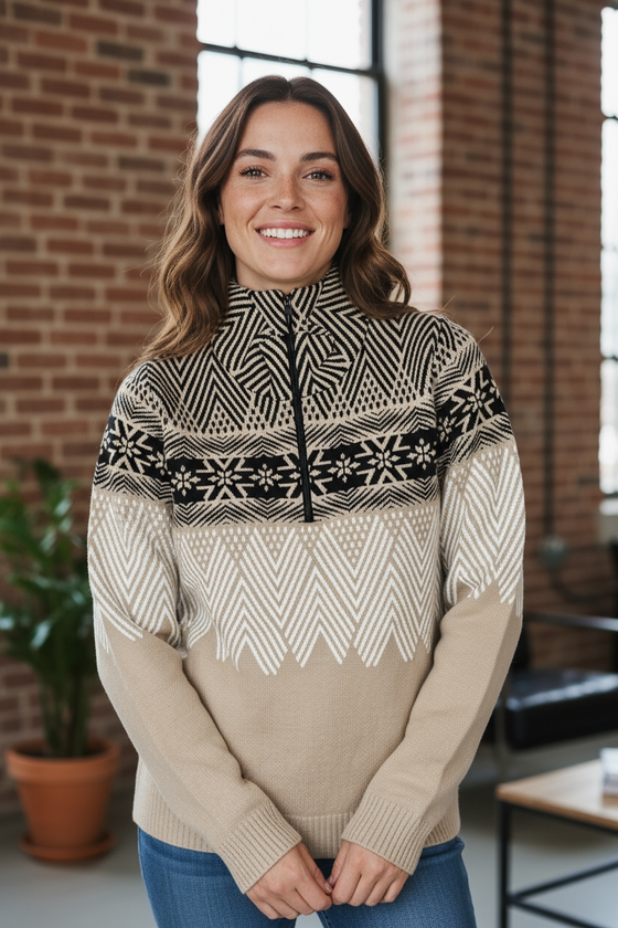 NEWLAND - Åre Lady T-Neck à Motifs Flocons