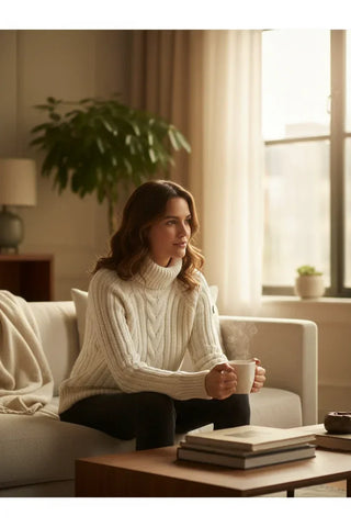 NEWLAND - Edvige Lady Cable Turtle Neck Sweater