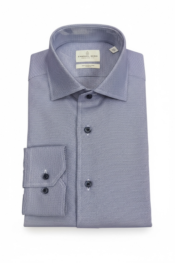 Emanuel Berg - Byron - Chemise manches longues unie Albini 4Flex - Modern Fit - Bright Blue