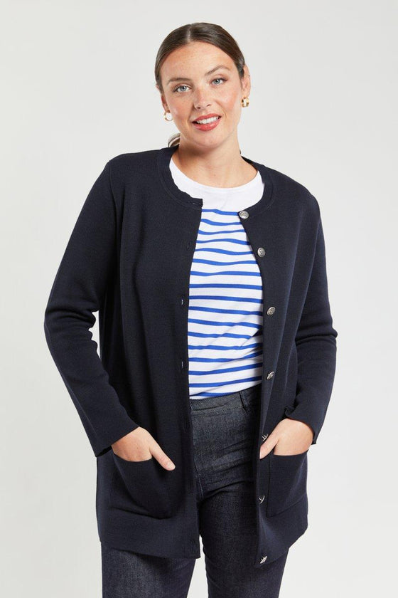 Armor-Lux - Mellac - Cardigan long de laine - LE CAPITAINE D'A BORD