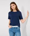 BRAX - Cira - T-shirt uni de coton jersey - LE CAPITAINE D'A BORD