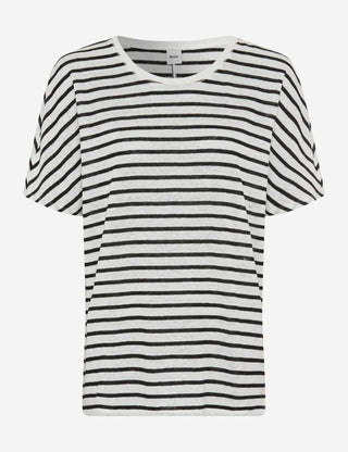 BRAX - Caelen - T-shirt rayé de lin -Noir